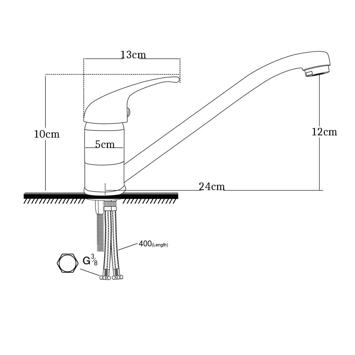 ROBINET MITIGEUR CHROMÉ MAISON CUISINE LAVABO KIT DE MONTAGE COMPLET JH-8064