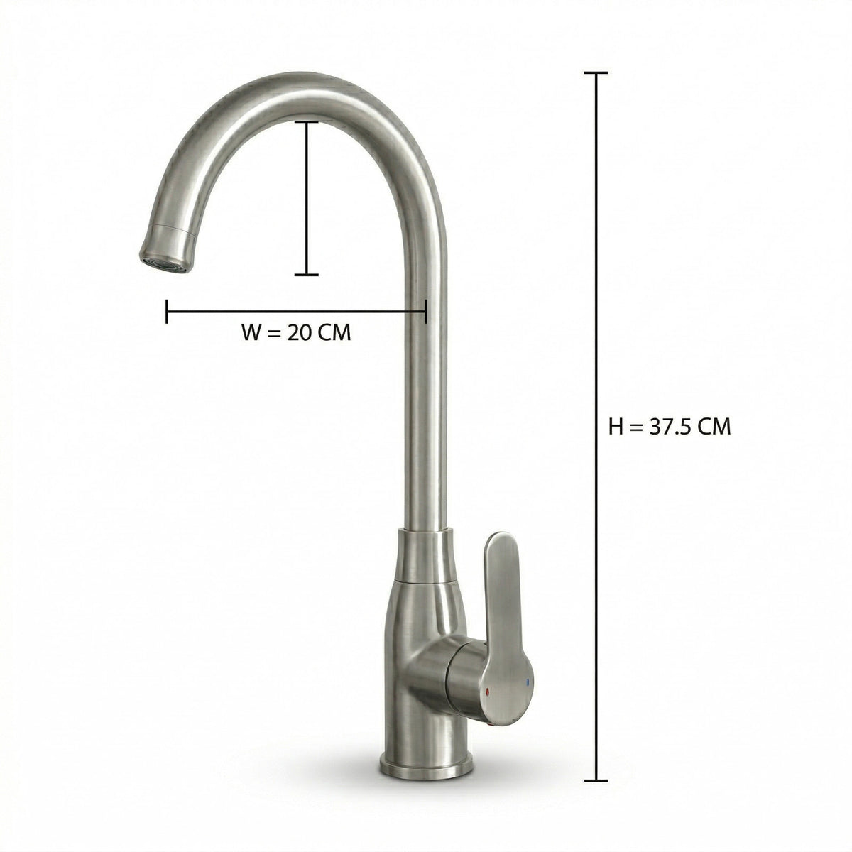 RUBINETTO MISCELATORE CUCINA MONOCOMANDO LAVANDINO CROMATO COLLO ALTO S9002