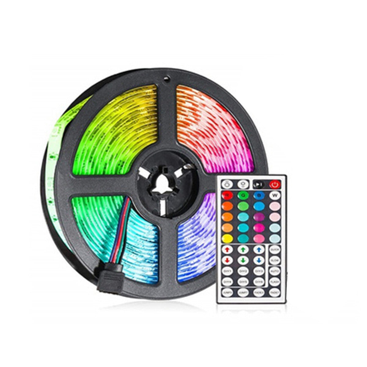 BANDEAU BANDE LED 5050 5M ÉTANCHÉITÉ IP65 ALIMENTATION 12V TÉLÉCOMMANDE RGB 13W/M 0245