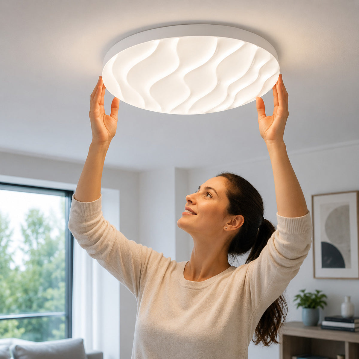 PLAFONIERA LED 60W 3CCT 48CM LAMPADA SOFFITTO LUCE 3000K 4000K 6500K ET-31732