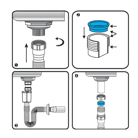 TUYAU FLEXIBLE ANTI-ODEURS DÉSODORISATION 1-1/2 EAU ÉVIER ÉVACUATION DGO-169