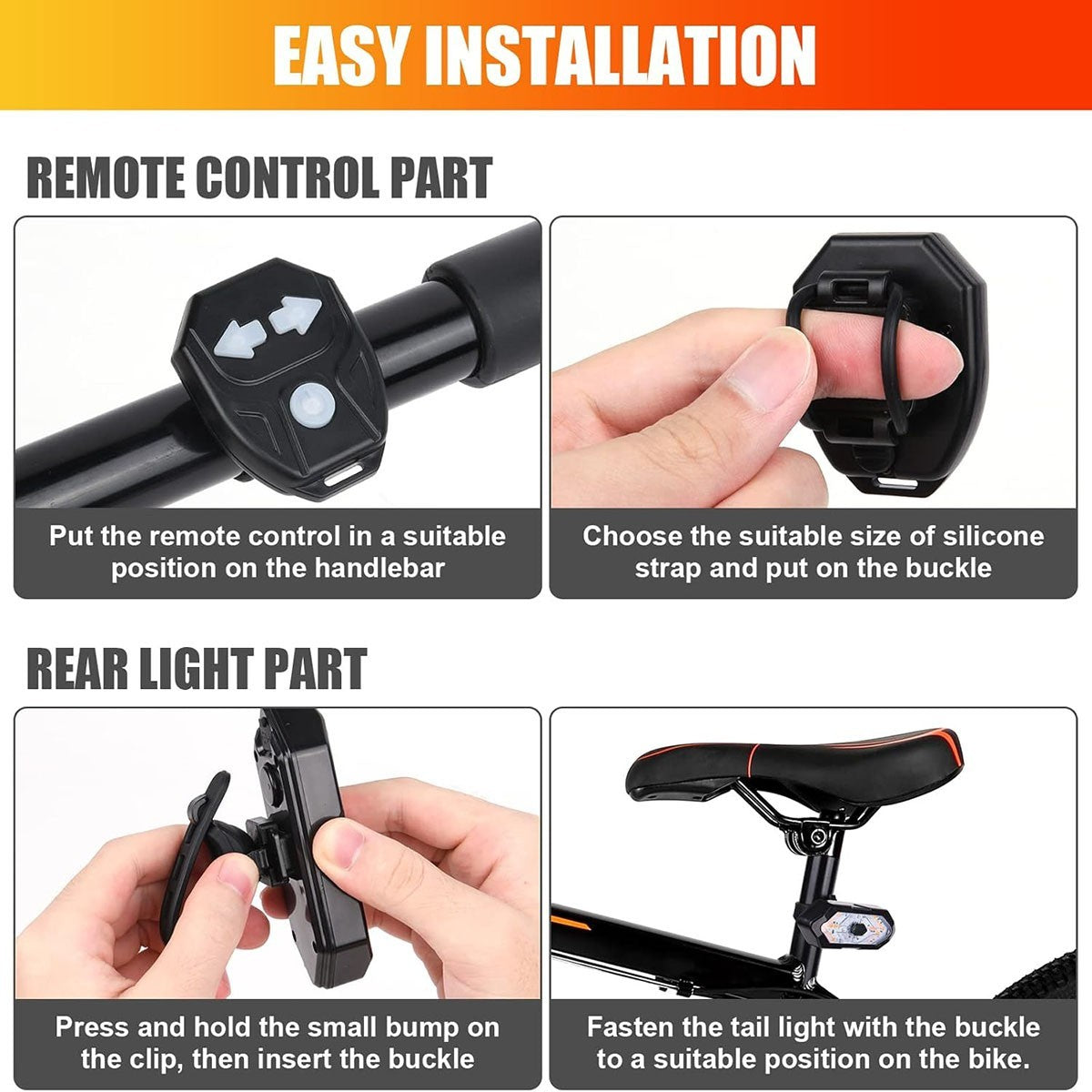 FRECCE WIRELESS FANALE POSTERIORE BICI LED RICARICABILE CON TELECOMANDO FY-1820