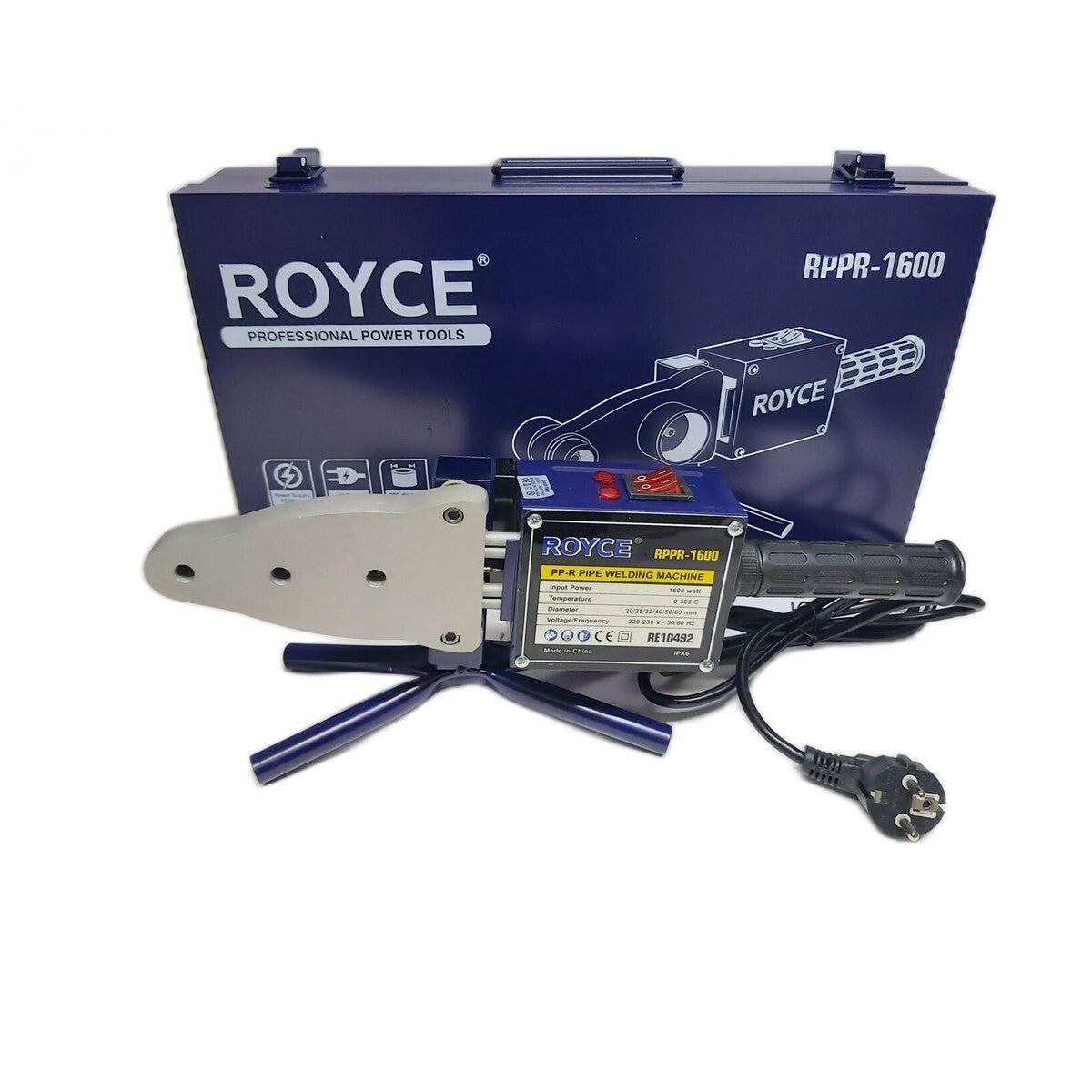 SALDATORE POLIFUSORE 1600W SALDATURA TUBI PLASTICA PVC PVDF 6 MATRICI RPPR-1600