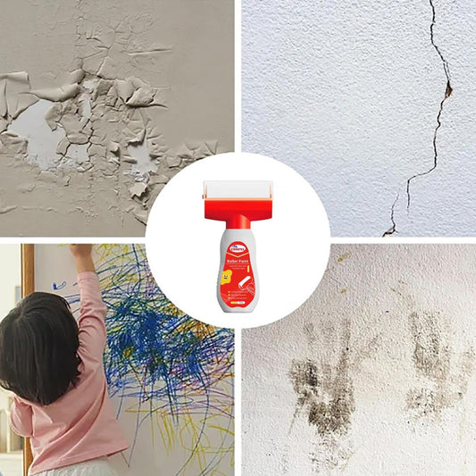 RULLO CON PITTURA COLORE BIANCO PER MURO PARETE CASA PENNELLO FLACONE DA 500ML