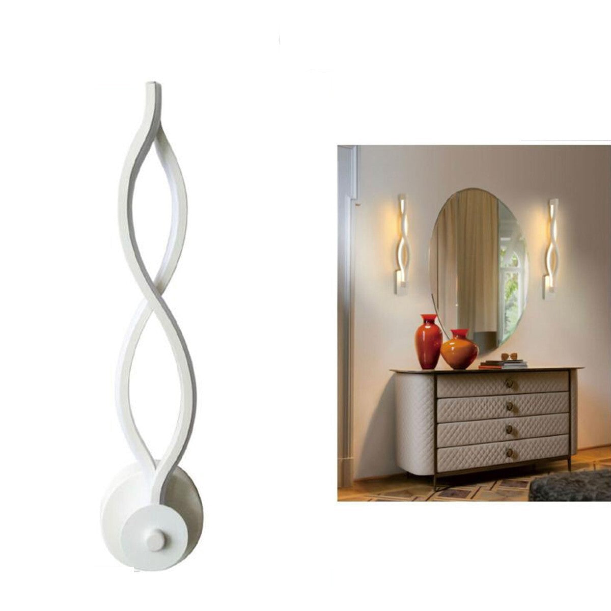 APPLIQUE LAMPADA PER INTERNO MODERNA DA PARETE MURO 12W LUCE CALDA SJ-092