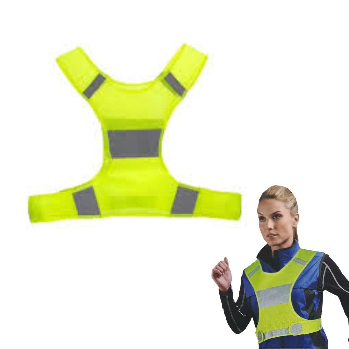 GILET RÉFLÉCHISSANT AJUSTABLE HAUTE VISIBILITÉ LONGUEUR 41CM TOUR DE TAILLE 92-106