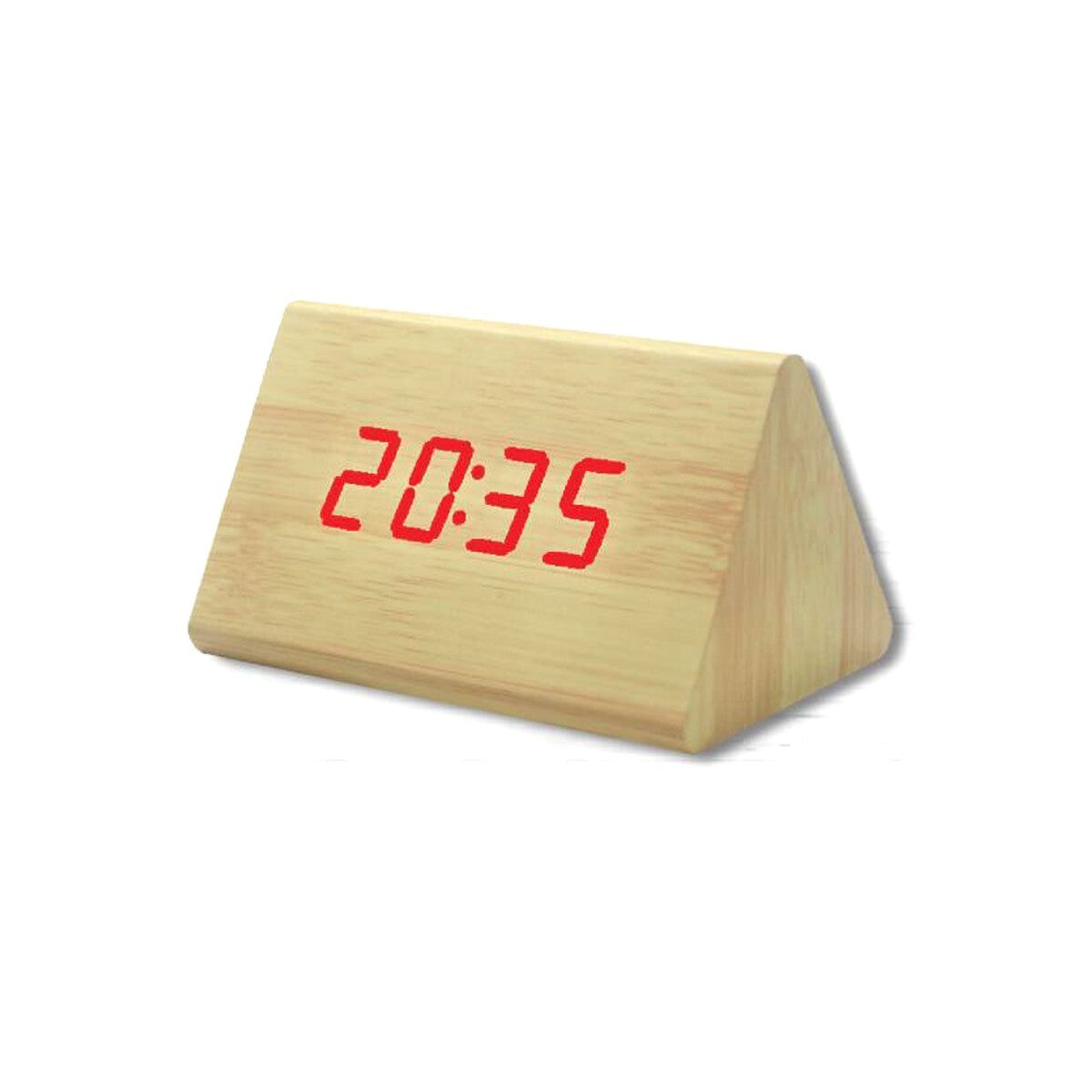 SVEGLIA OROLOGIO DIGITALE LED EFFETTO LEGNO SUONO ALLARME TEMPERATURA DATA 04905