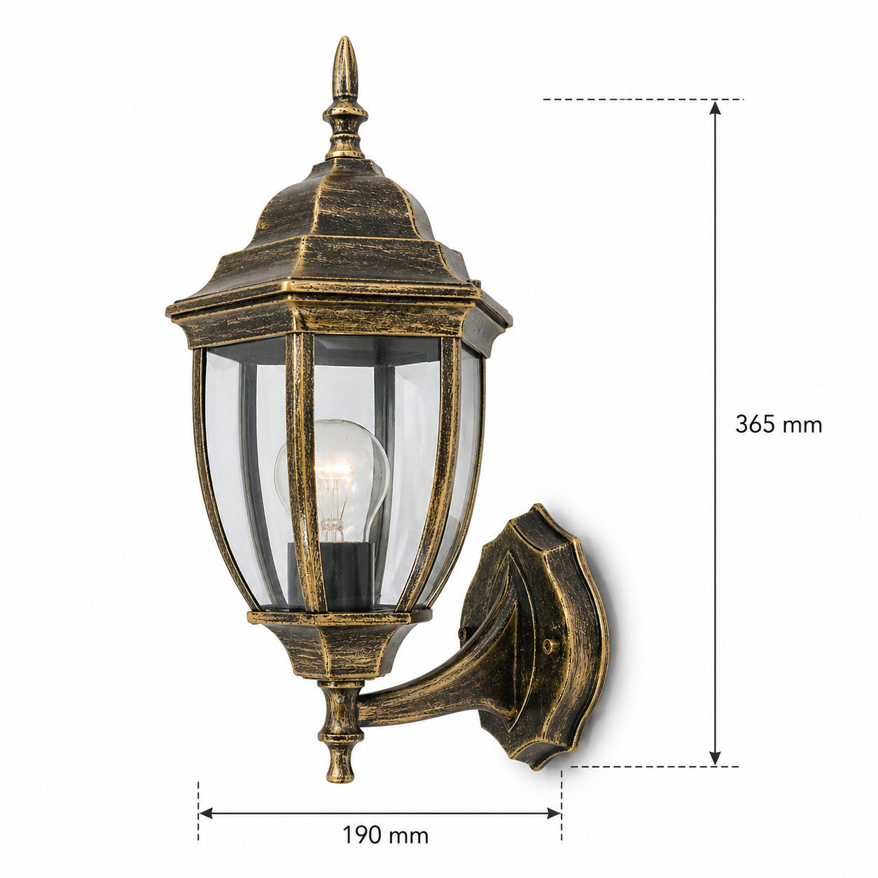 APPLIQUE DA ESTERNO LANTERNA PARETE E27 MAX 60W BRONZO ANTICO GIARDINO IP44 A2-S