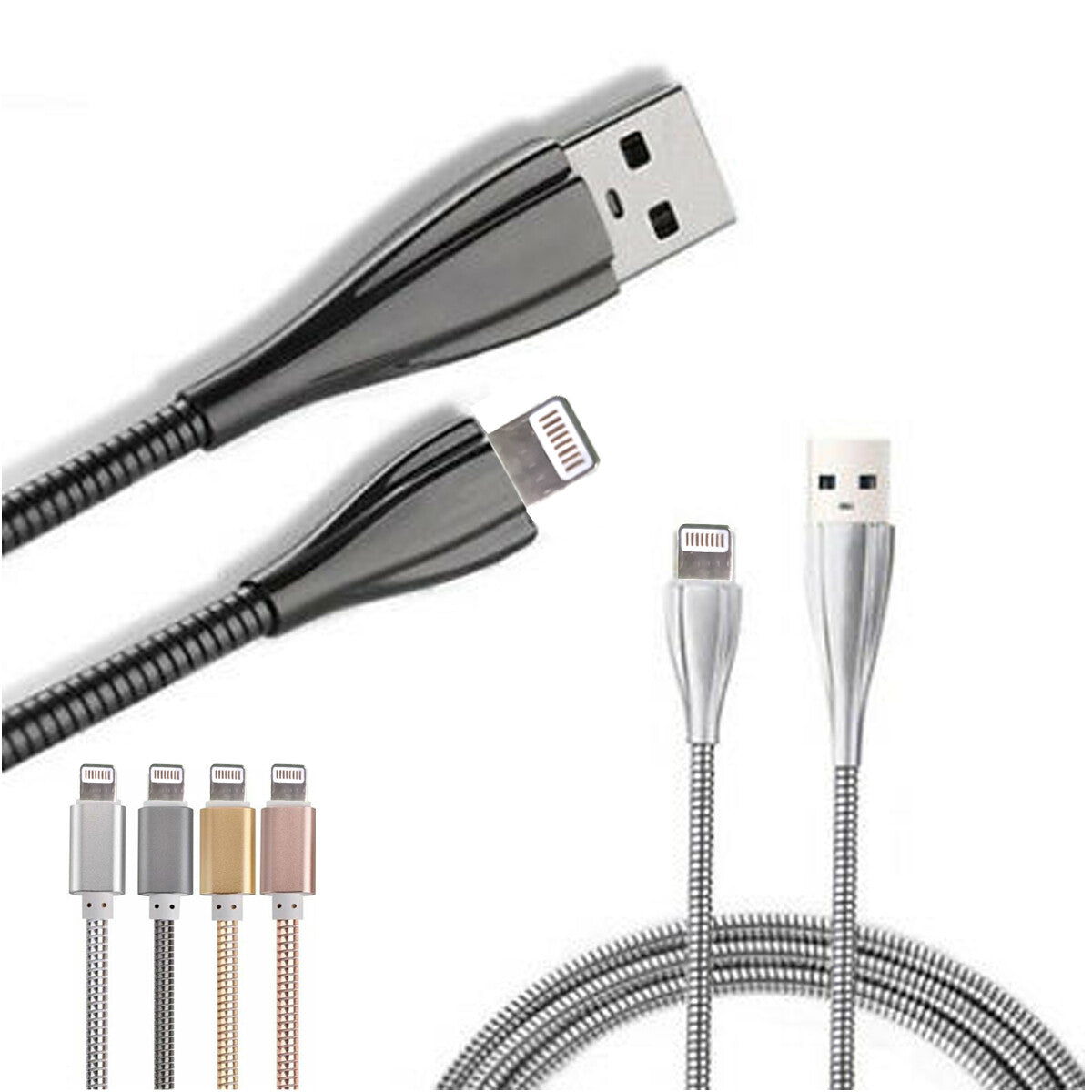 CÂBLE USB CHARGE TRANSFERT DE DONNÉES smartphone COMPATIBLE IPHONE IOS ACIER