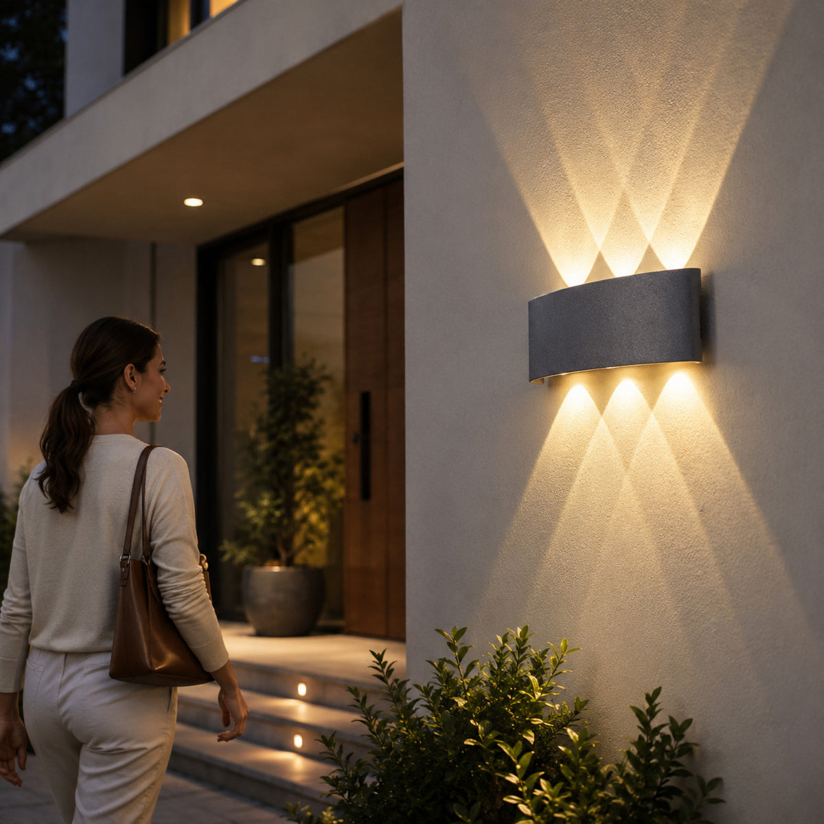APPLIQUE LED 16W ESTERNO LAMPADA PARETE GRIGIA IP65 3000K 4000K 6000K ET-31677