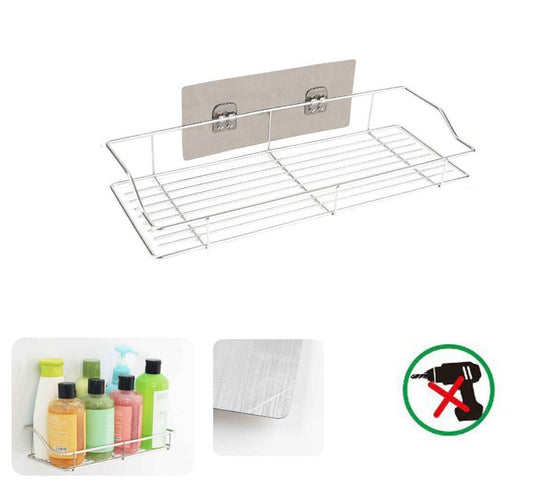 MENSOLA DA PARETE ADESIVA SCAFFALE ORGANIZER PORTAOGGETTI BAGNO CUCINA 03487