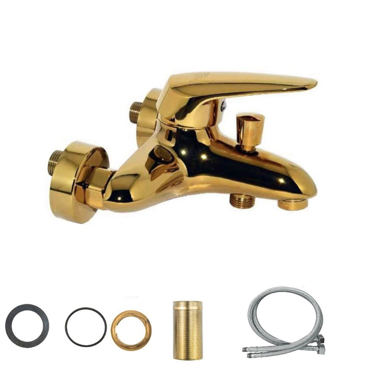 RUBINETTO MISCELATORE DORATO ORO CASA VASCA LAVABO LAVANDINO KIT MONTAGGIO 7182