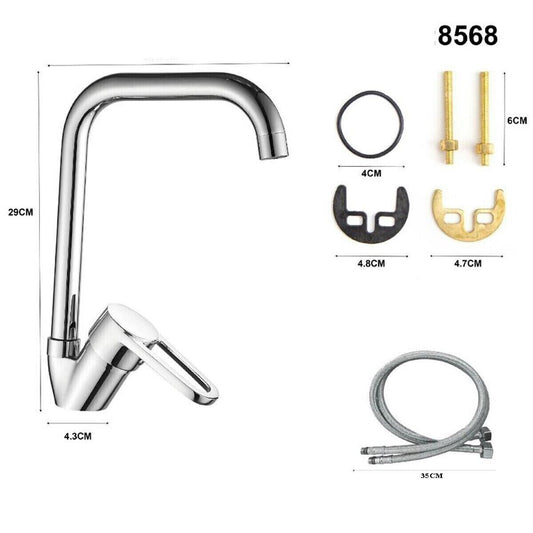 RUBINETTO MISCELATORE CROMATO CASA CUCINA LAVABO LAVANDINO KIT MONTAGGIO 8568