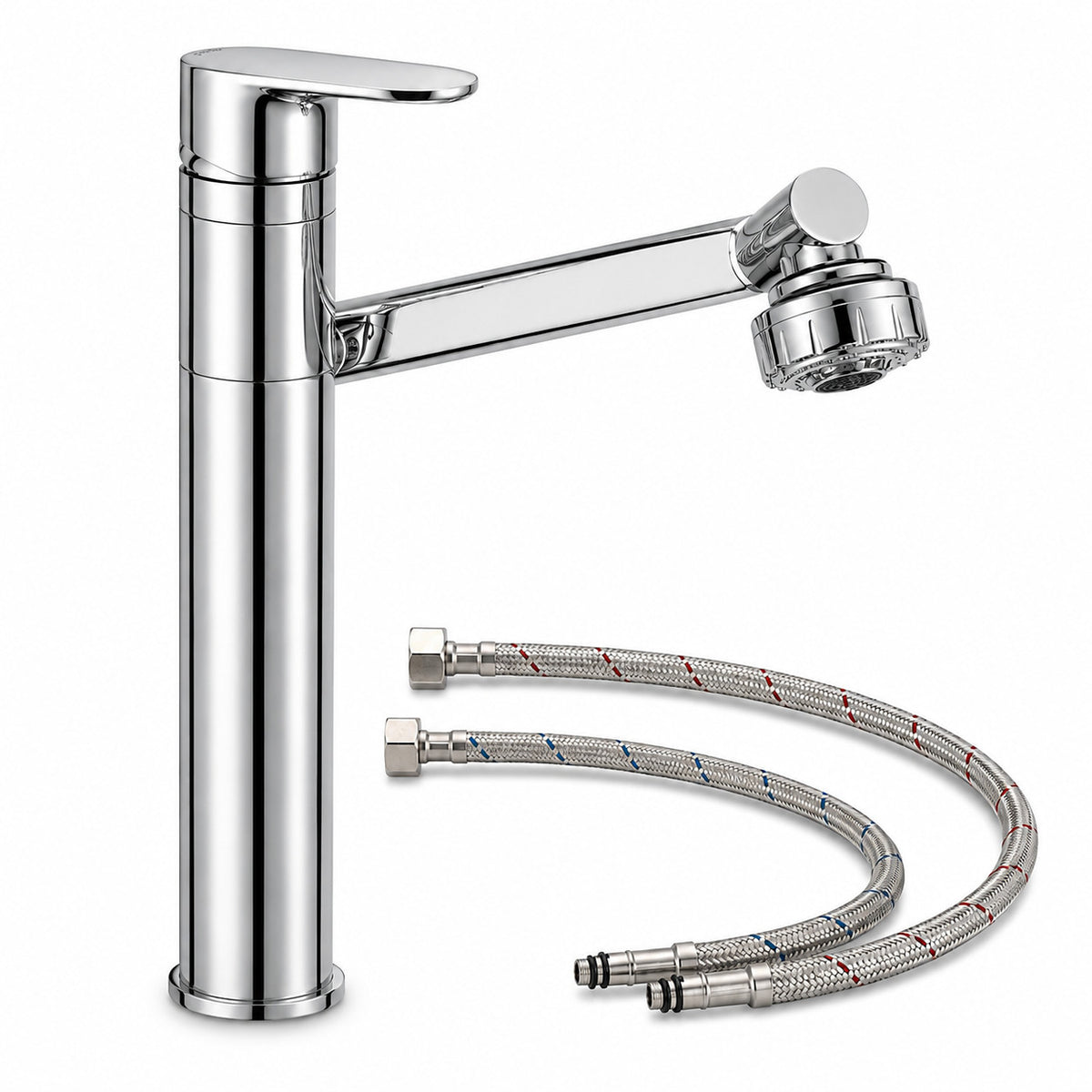 ROBINET MITIGEUR SALLE DE BAIN CUISINE CHROMÉ MONOCOMMANDE 360 DEGRÉS FLEXIBLES 1802