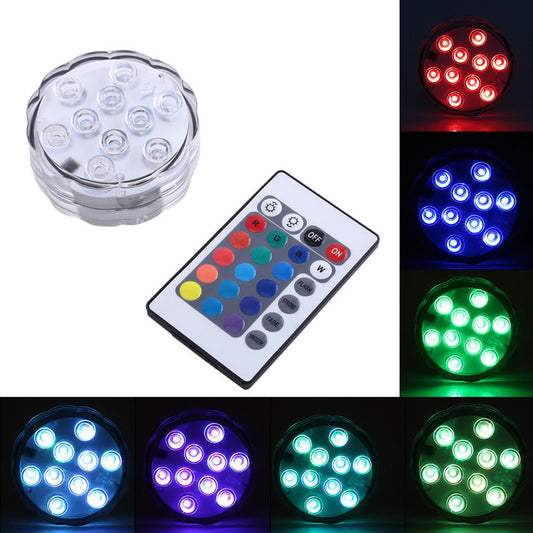 LAMPE 10 LED LUMIÈRE AVEC TÉLÉCOMMANDE AQUARIUM SUBMERSIBLE RGB IP65 ÉTANCHE