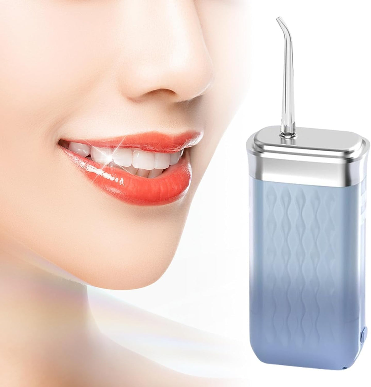 IDROPULSORE DENTALE RICARICABILE PORTATILE PULIZIA DENTI ORALE 4 UGELLI 19020