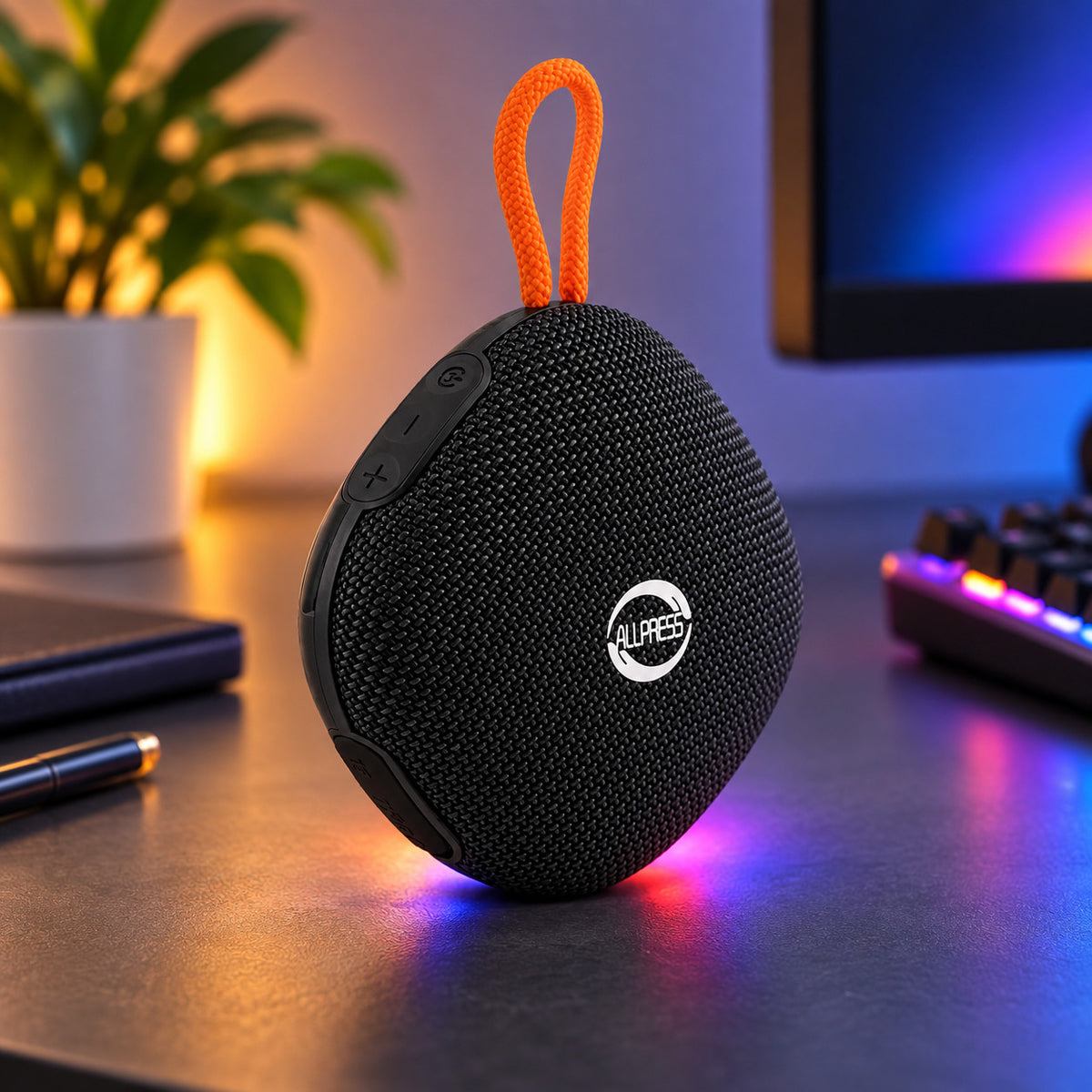 CASSA SPEAKER BLUETOOTH PORTATILE RGB 5W TWS LACCETTO USB RICARICABILE AS-08035
