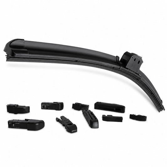 BALAIS ESSUIE-GLACE PLUIE UNIVERSELS VOITURE AERO PLAT 9 ADAPTATEURS 22" 550 mm