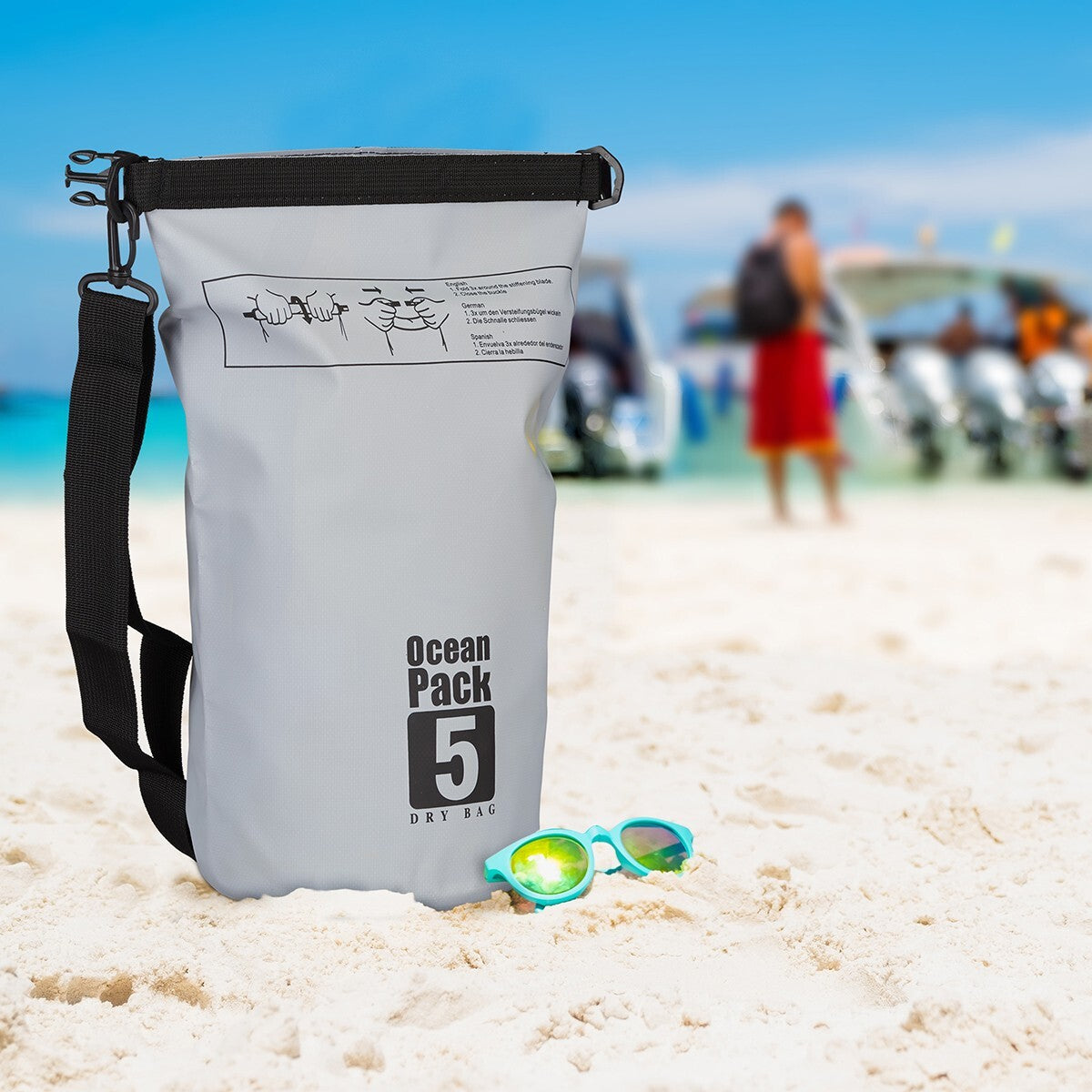 OCEAN PACK BORSA IMPERMEABILE 5LT OUTDOOR MARE SPIAGGIA SPORT SACCA TRACOLLA