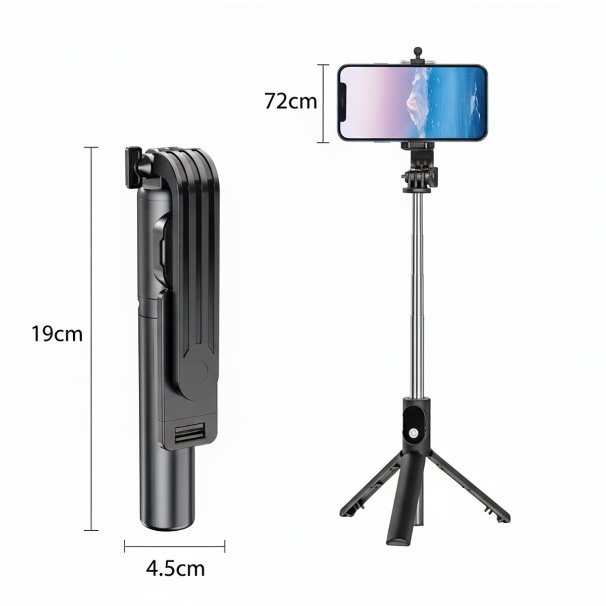 BASTONE SELFIE STICK WIRELESS SMARTPHON BLUETOOTH E TREPPIEDE TELECOMANDO 05680