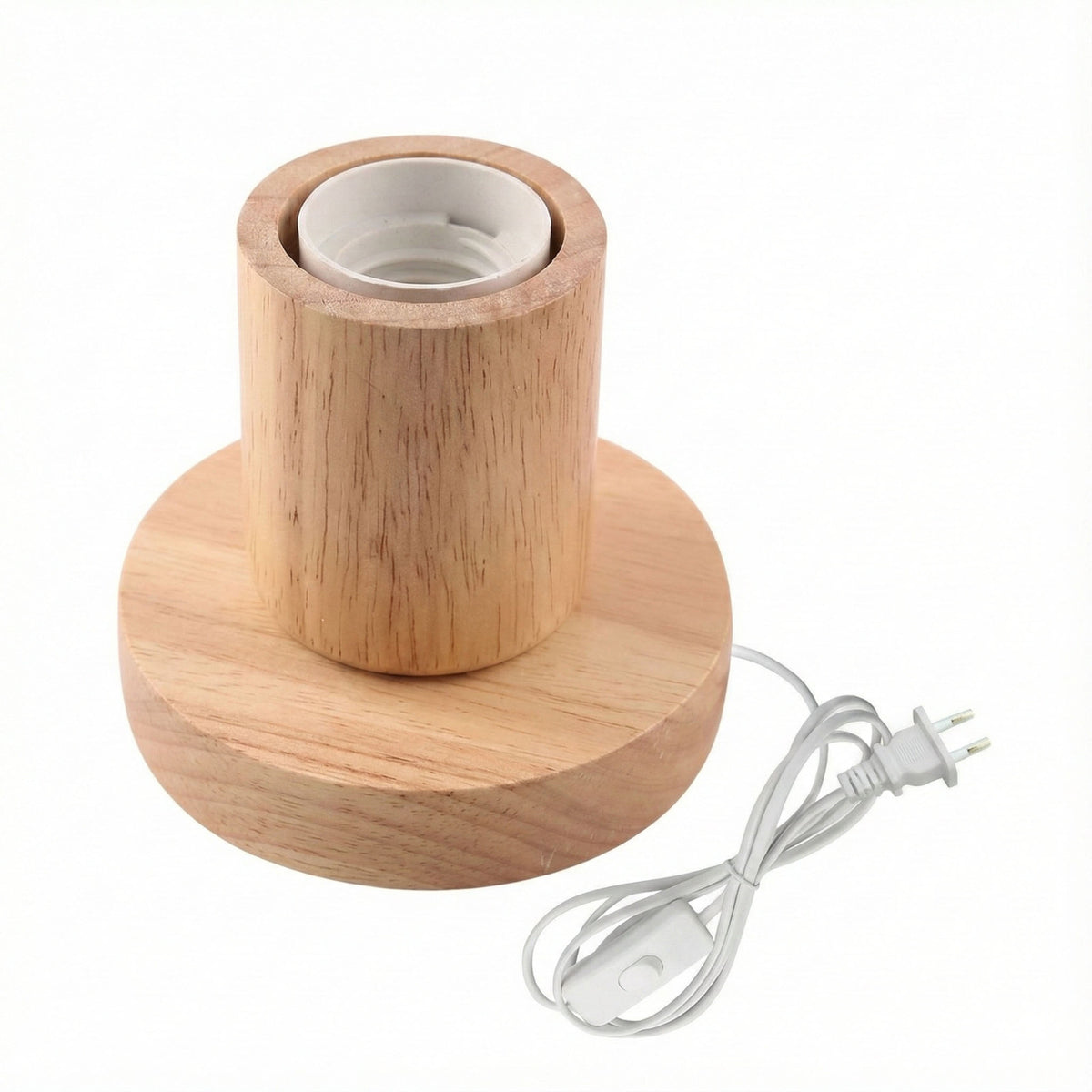 LAMPADA DA TAVOLO LEGNO E27 BASE CILINDRICA DESIGN MINIMAL MODERNO TD-324