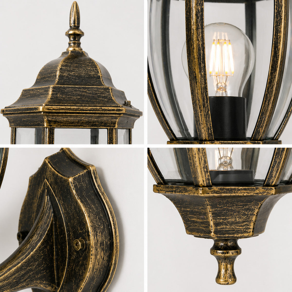 APPLIQUE MURALE EXTÉRIEURE LANTERNE E27 MAX 60W BRONZE ANTIQUE JARDIN IP44 A2-S