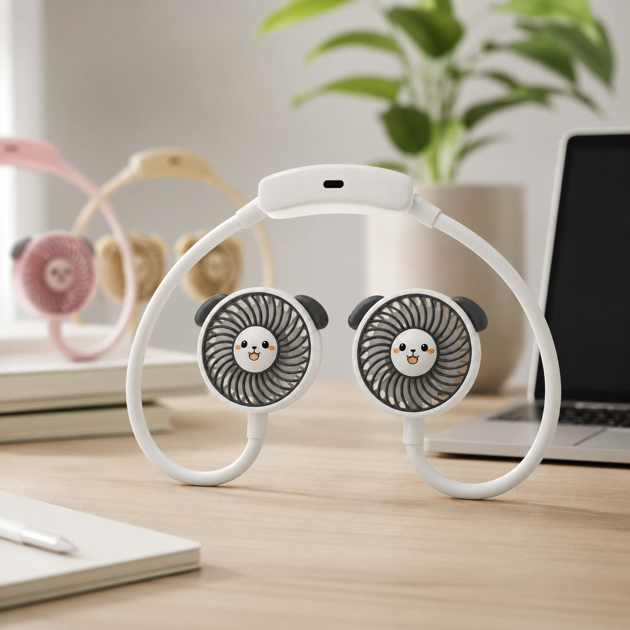 VENTILATORE COLLO PALE PORTATILE RICARICABILE SPORT 3 VELOCITÀ AS-07113