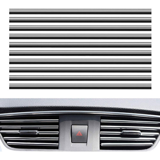 10 BANDES CHROMÉES UNIVERSELLES BOUCHES D'AÉRATION CLIMATISATION BORDS DE PORTES VOITURE