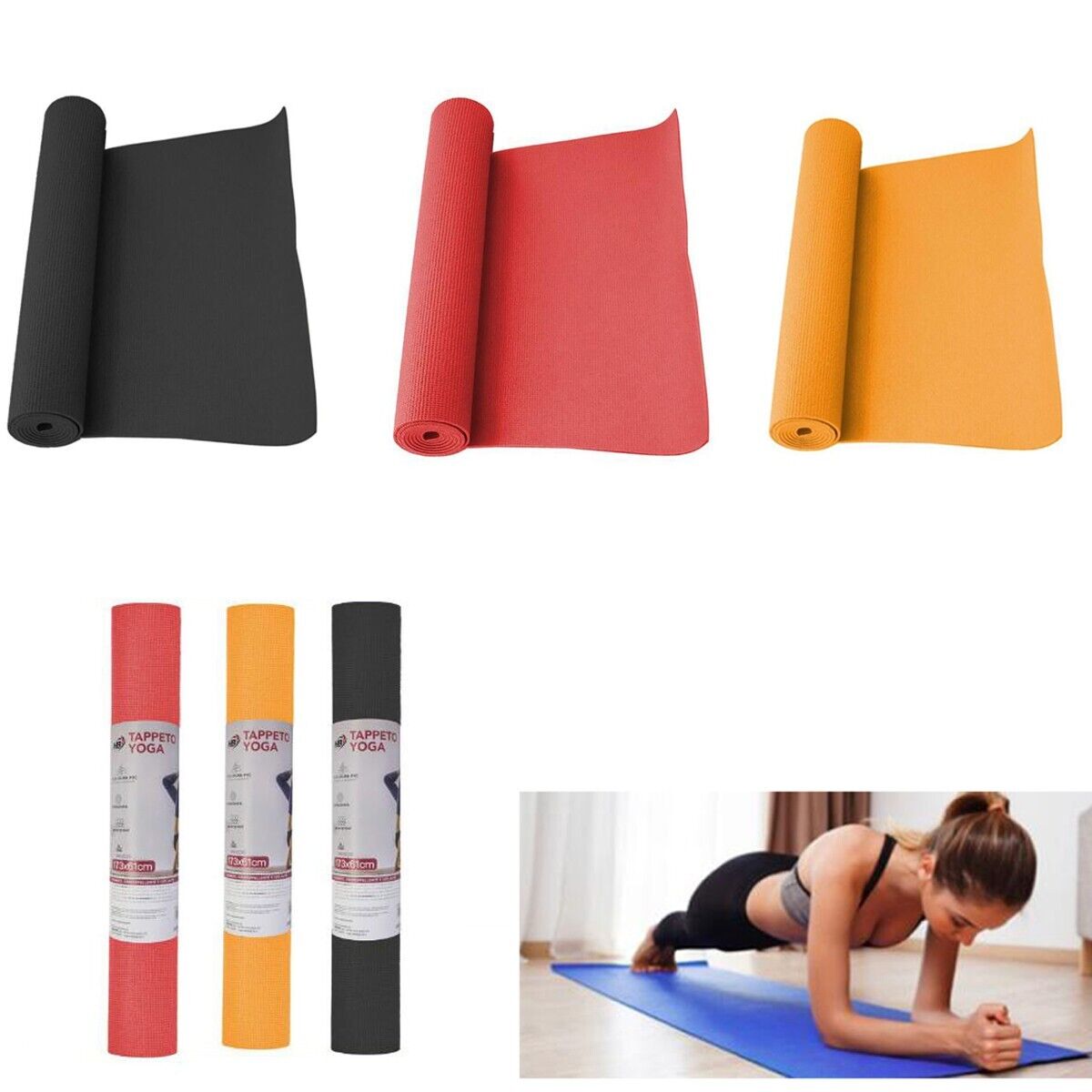 TAPPETINO YOGA AEROBICA TAPPETO FITNESS GINNASTICA MATERASSINO ALLENAMENTO 8MM