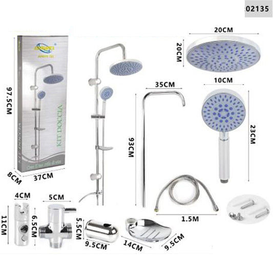 ASTA SALISCENDI CROMATA COLONNA DOCCIA SOFFIONE FISSO DOCCETTA SALI SCENDI 2135