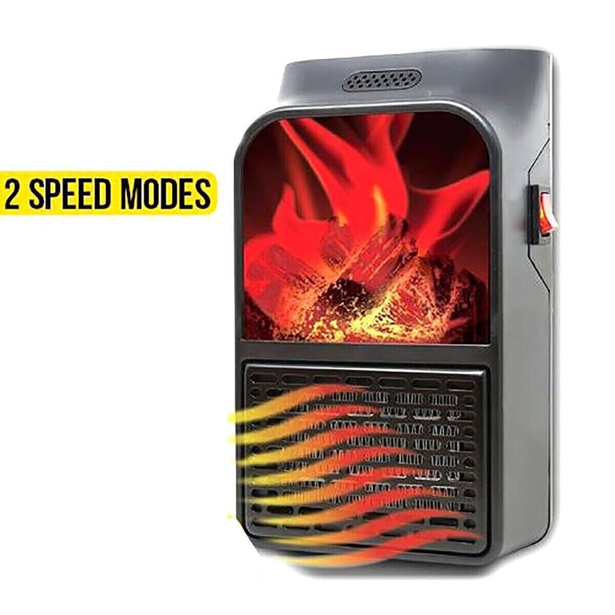 STUFA RISCALDATORE ELETTRICA CON FILO TERMOVENTILATORE 900W CAMINO FUOCO