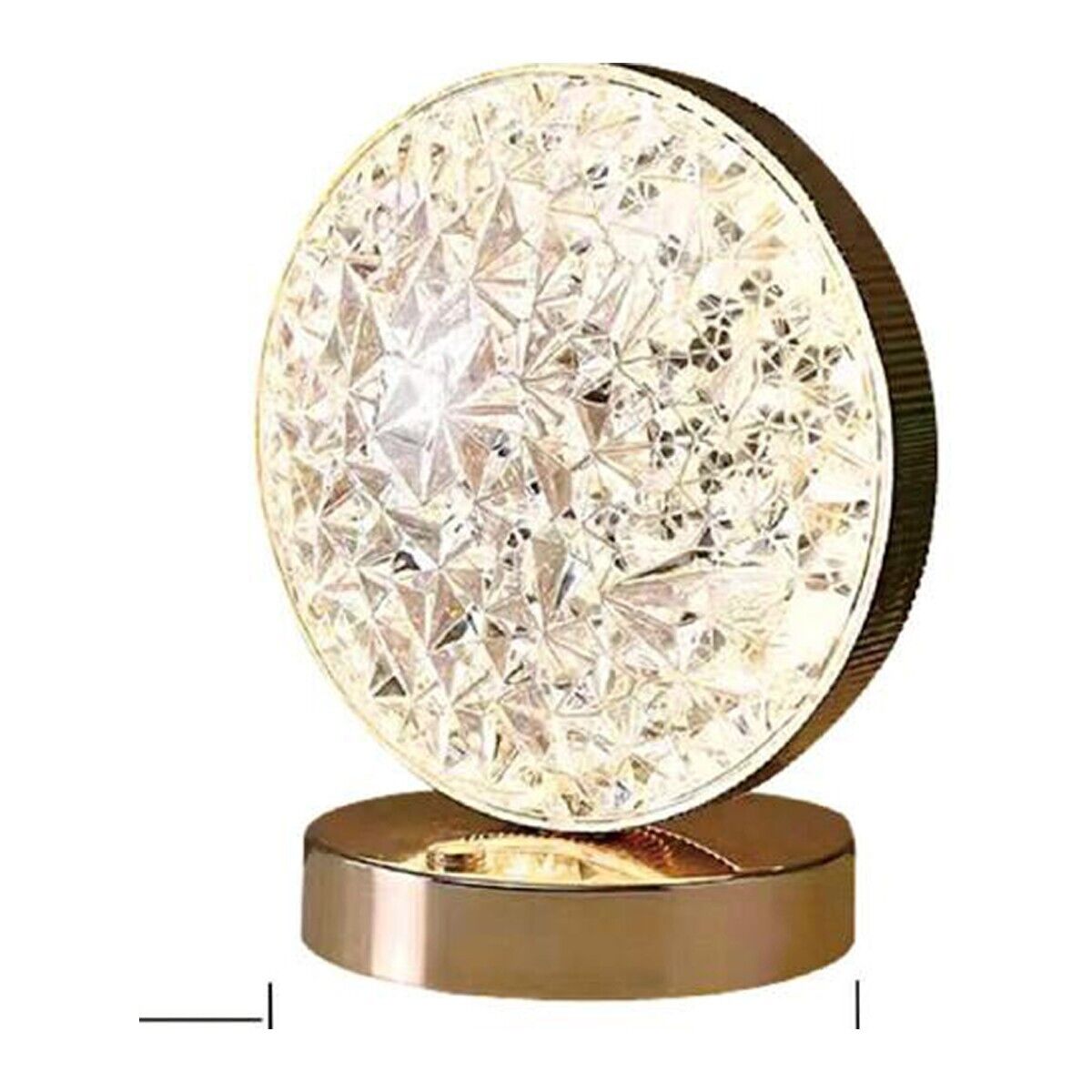 LAMPADA TAVOLO LED RICARICABILE CRISTALLO ATMOSFERA 3W DIAMANTE TOUCH LUNA PIENA