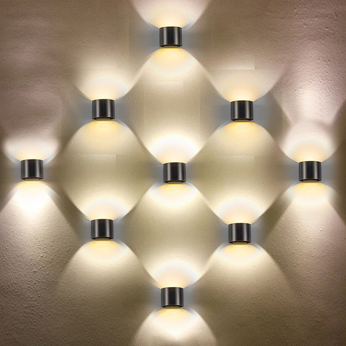 APPLIQUE MURALE LED COB 20W OVALE NOIRE LUMIÈRE CHAUDE INTÉRIEUR EXTÉRIEUR 19