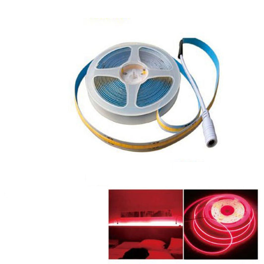 BANDE LED COB ADHÉSIVE 5M LUMIÈRE ROUGE 75W SÉCABLE FLEXIBLE COB320 12V