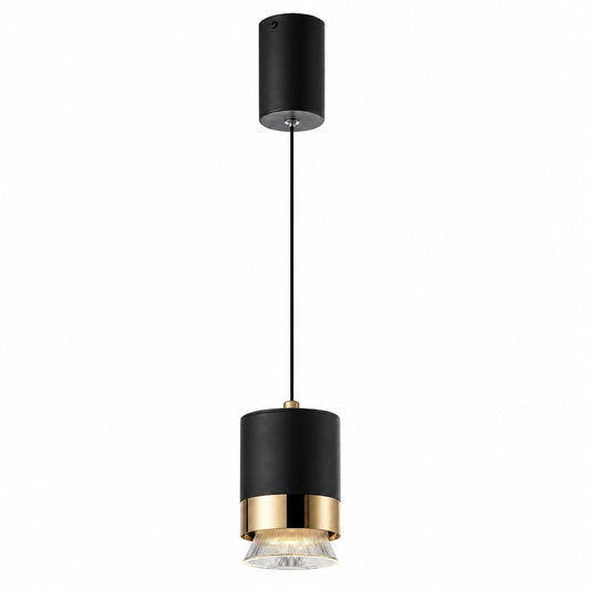 LAMPADARIO LED A SOSPENSIONE MODERNO NERO ORO 6W REGOLABILE 3000K 6000K LP032