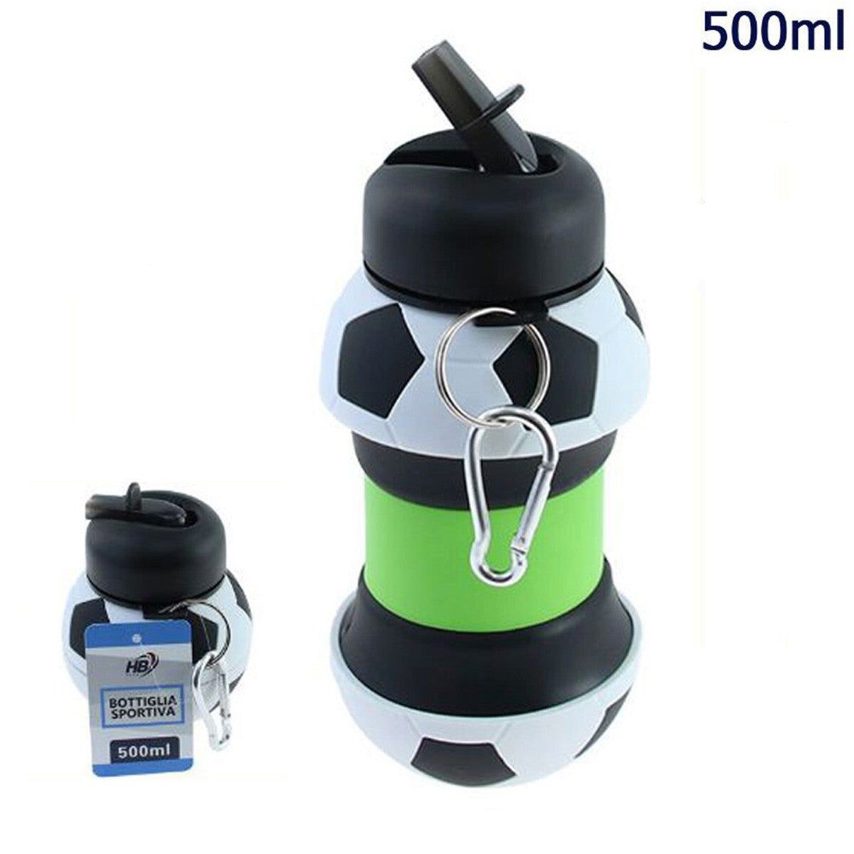 GOURDE SPORTIVE BOUTEILLE 500ML SALLE DE SPORT PLIABLE BALLON DE FOOTBALL 90038