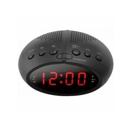 RADIO-RÉVEIL NUMÉRIQUE ÉCRAN LED ROUGE RÉVEIL CHEVET FM CR-2466