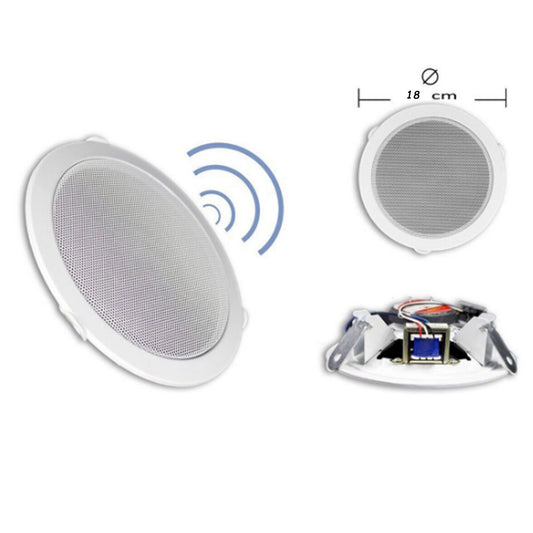 CASSA ACUSTICA 18CM DA INCASSO FILODIFFUSIONE NEGOZI IMPIANTI AUDIO AUTO 15W