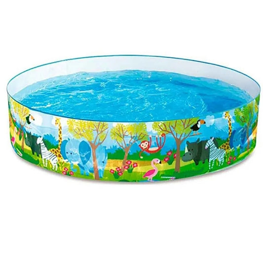 PISCINE RIGIDE SAFARI 183X38CM PVC ENFANTS ANIMAUX HORS SOL MAISON JARDIN