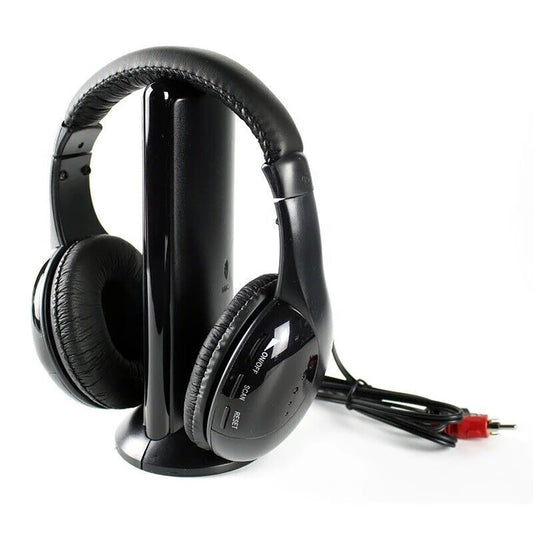 CASQUE CASQUES SANS FIL 5 EN 1 WI-FI MICROPHONE RADIO FM TV TÉLÉVISION