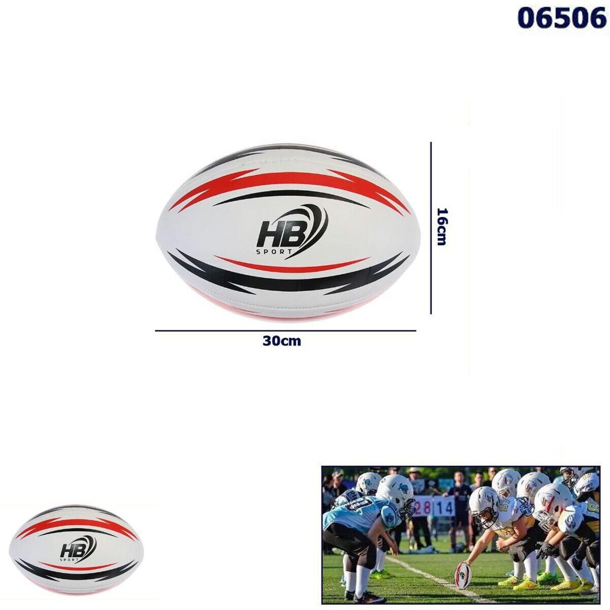 PALLA DA RUGBY PALLONE FOOTBALL AMERICANO NFL PESO E MISURA UFFICIALE 16x30 CM