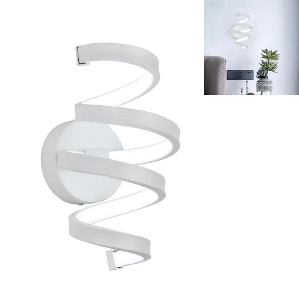 APPLIQUE MURALE INTÉRIEURE MODERNE SPIRALE 18W LUMIÈRE FROIDE ST-001