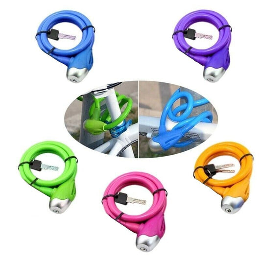CADENAS VÉLO CÂBLE SÉCURITÉ ANTIVOL FIL ACIER VTT ABS 1.2x80CM