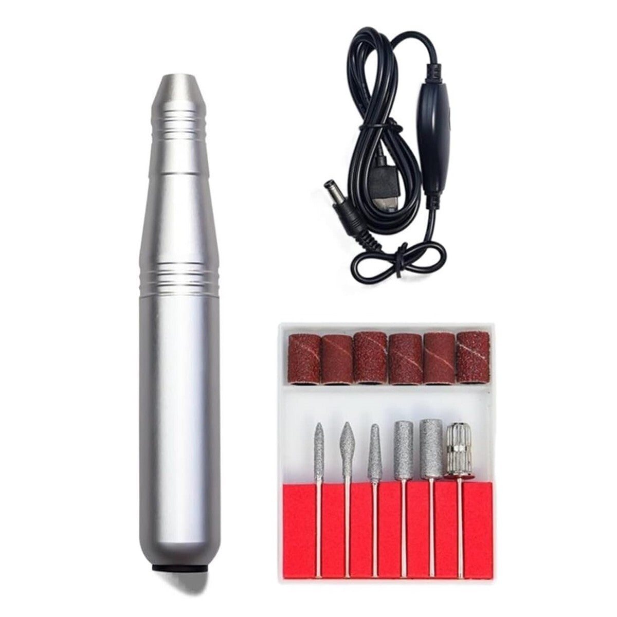 KIT FRAISE À ONGLES ÉLECTRIQUE 35000 TR/MIN USB MANUCURE PÉDICURE PORTABLE NAIL ART