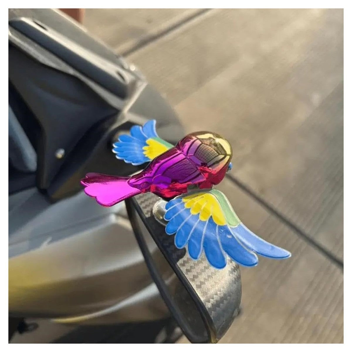 OISEAU 3D DÉCORATION VOITURE MOTO RÉTROVISEUR BATTEMENT AILES VENT AÉRODYNAMIQUE