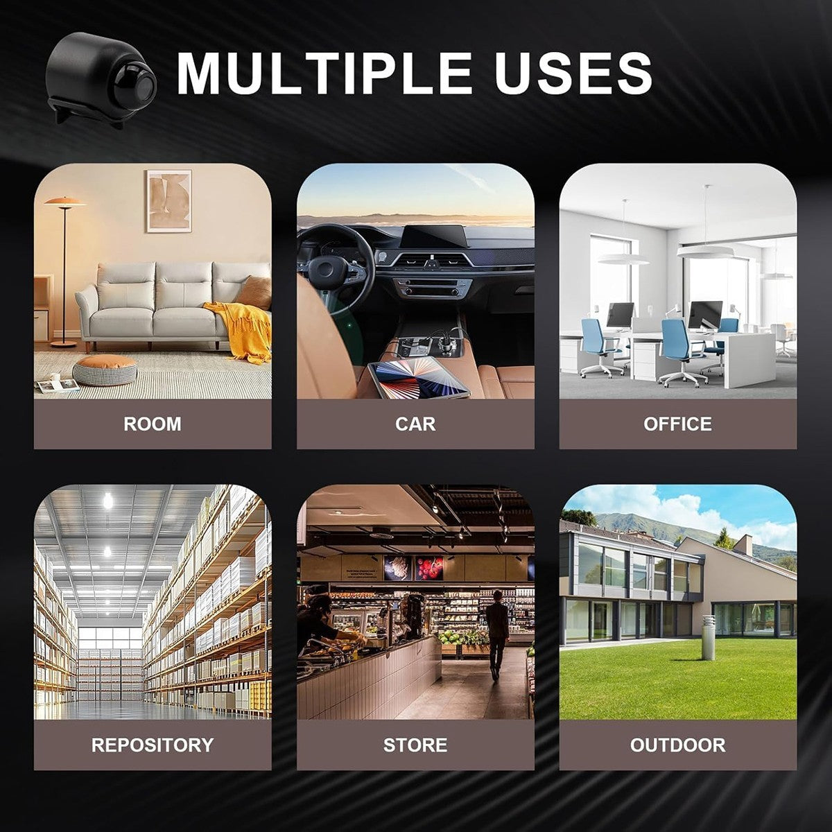TELECAMERA IP WI-FI SMART DOME INTERNO SORVEGLIANZA NOTTURNA AUDIO APP AS-05583