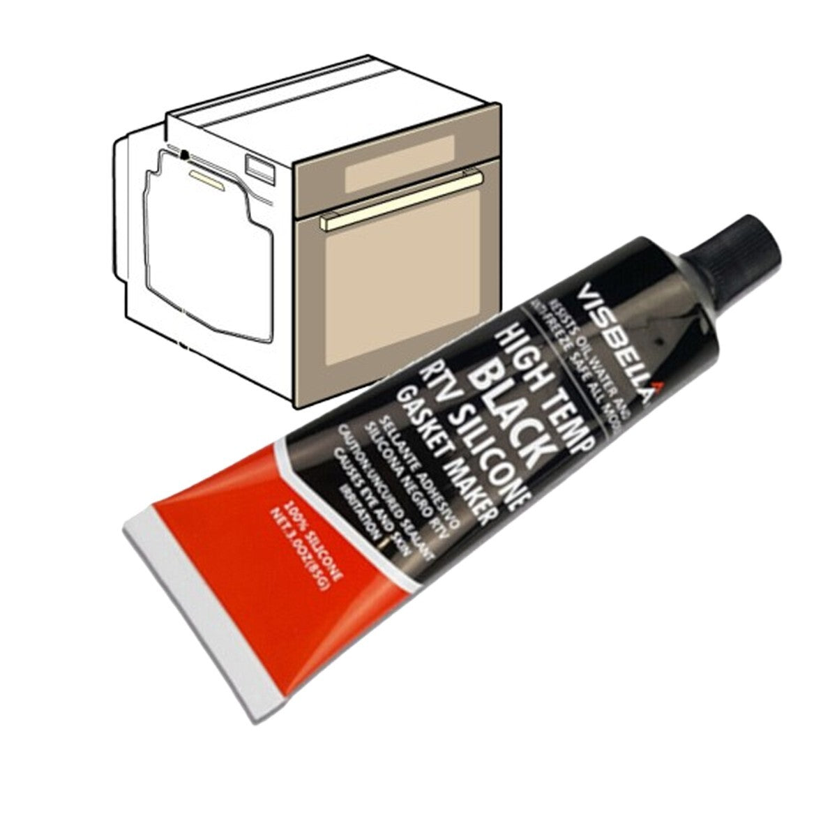 PASTA NERA SIGILLANTE SILICONE NERO ALTA TEMPERATURA RTV AUTO GUARNIZIONI MOTO