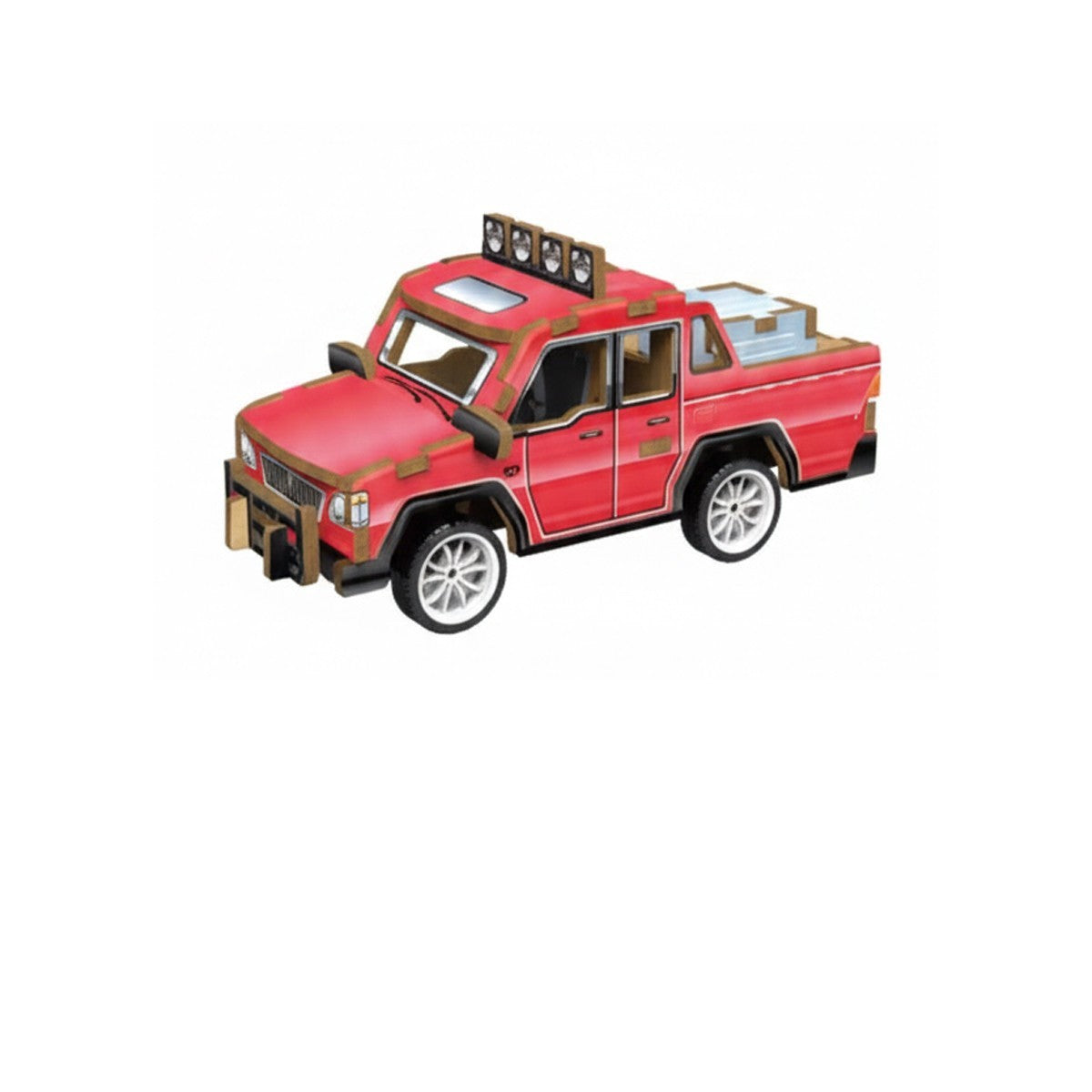 PUZZLE 3D PICKUP ROSSO AUTO LEGNO GIOCO COSTRUZIONI BAMBINI MODELLISMO 32382