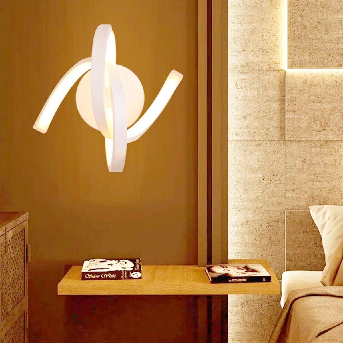 APPLIQUE LAMPADA INTERNO MODERNA PARETE MURO SPIRALE 15W LUCE NATURALE ST-005