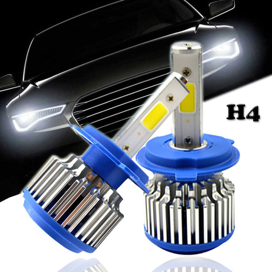 PAIRE D'AMPOULES DE PHARES DE RECHANGE POUR VOITURE LED H4 HAUTE LUMINOSITÉ BLANC FROID 40W